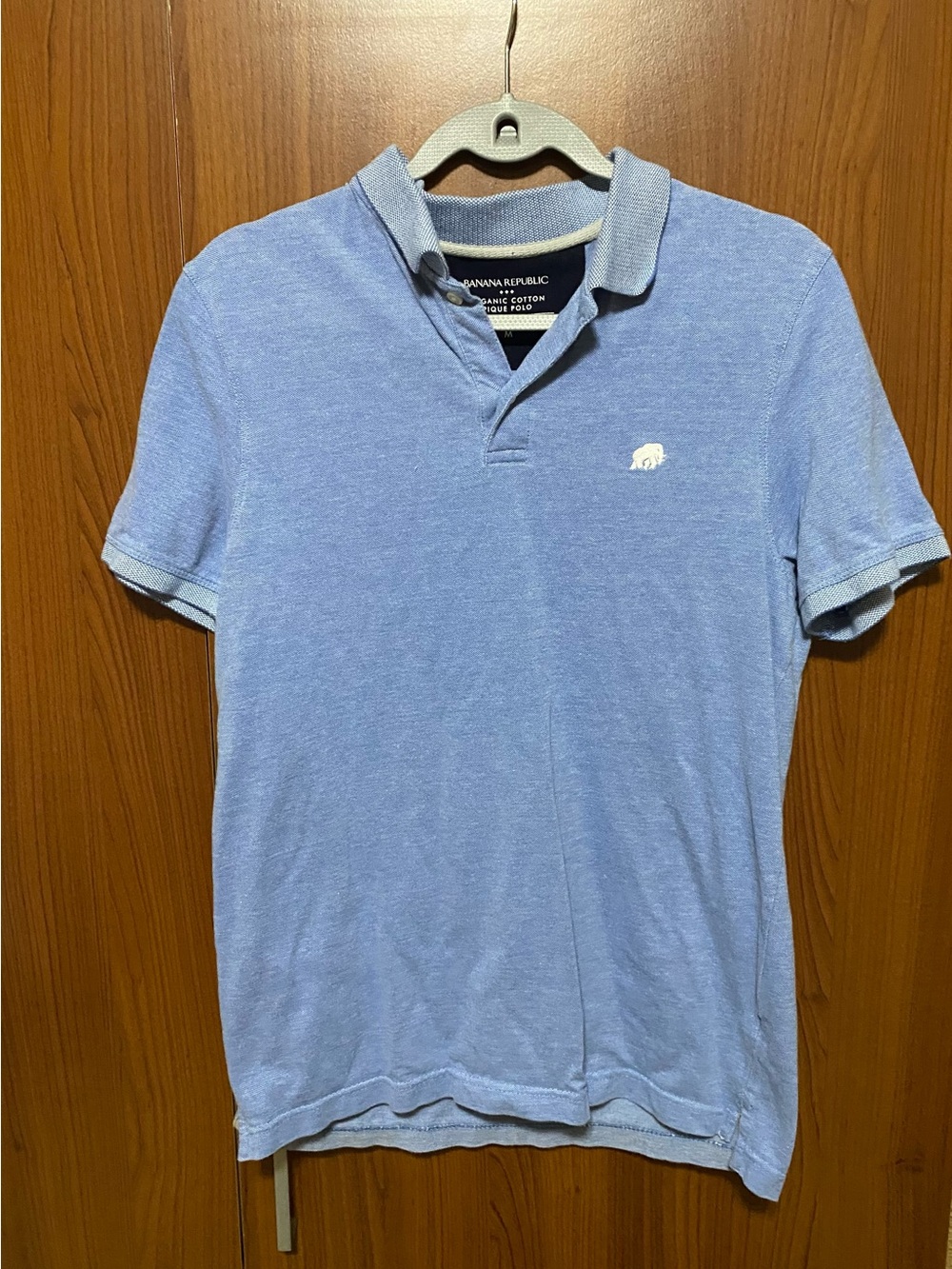 Banana Republic Blue Men's organic cotton pique polo shirt size Medium